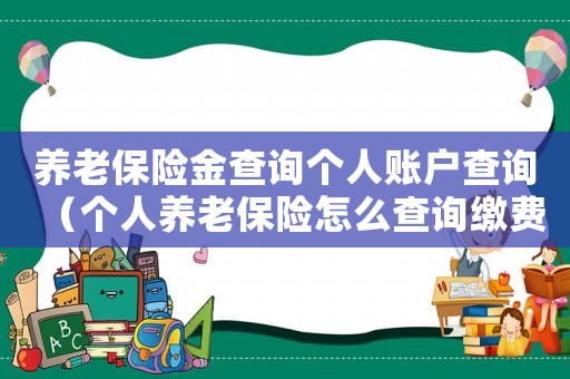 養老保險金查詢個人賬戶查詢（個人養老保險怎么查詢繳費明細）