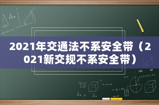 2021年交通法不系安全帶（2021新交規不系安全帶）