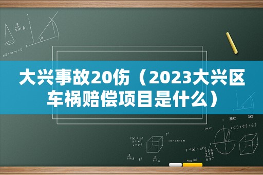 大興事故20傷（2023大興區車禍賠償項目是什么）