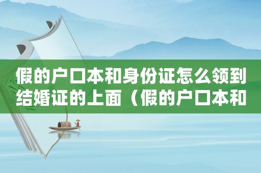 假的戶口本和身份證怎么領(lǐng)到結(jié)婚證的上面（假的戶口本和身份證怎么領(lǐng)到結(jié)婚證的）