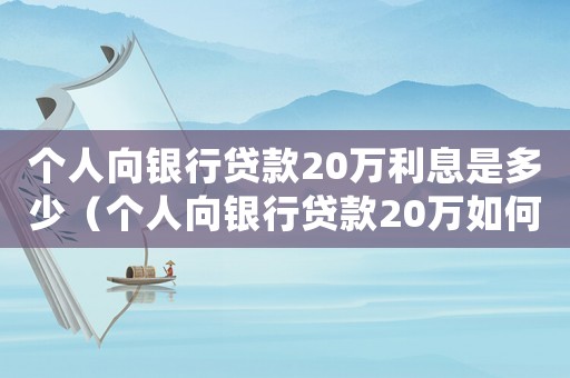 個人向銀行貸款20萬利息是多少（個人向銀行貸款20萬如何還款）