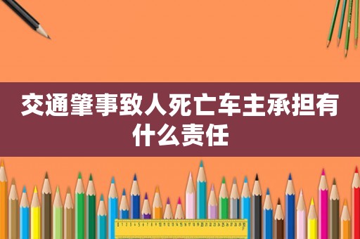 交通肇事致人死亡車主承擔(dān)有什么責(zé)任