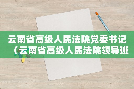 云南省高級人民法院黨委書記（云南省高級人民法院領導班子成員）