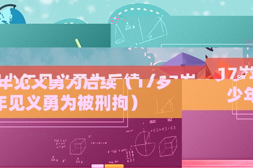 17歲少年見義勇為后續（17歲少年見義勇為被刑拘）