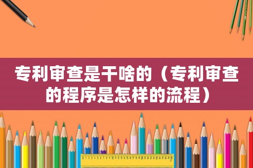 專利審查是干啥的（專利審查的程序是怎樣的流程）