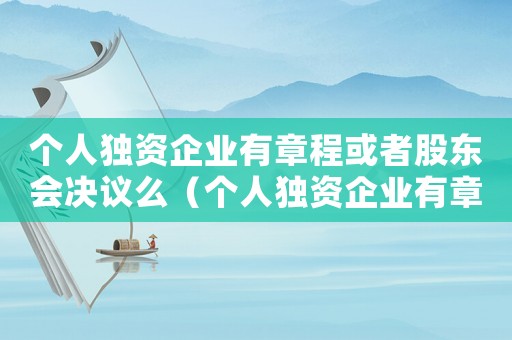 個(gè)人獨(dú)資企業(yè)有章程或者股東會決議么（個(gè)人獨(dú)資企業(yè)有章程嗎?有股東嗎?）