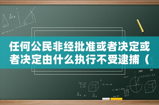 任何公民非經批準或者決定或者決定由什么執行不受逮捕（任何公民非經什么批準不受逮捕行為）