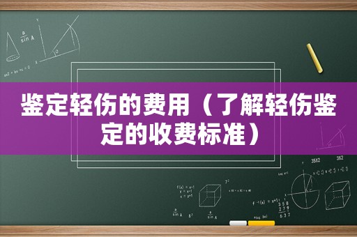 鑒定輕傷的費用（了解輕傷鑒定的收費標準）