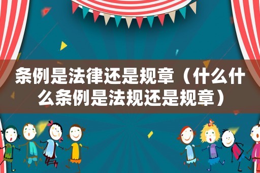 條例是法律還是規章（什么什么條例是法規還是規章）