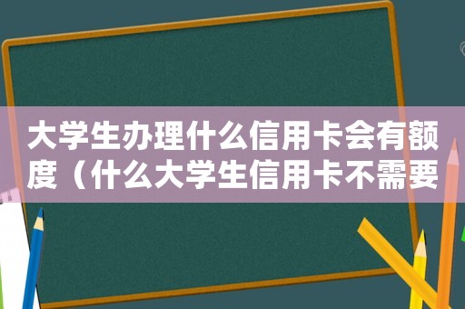 大學生辦理什么信用卡會有額度（什么大學生信用卡不需要第二還款人）