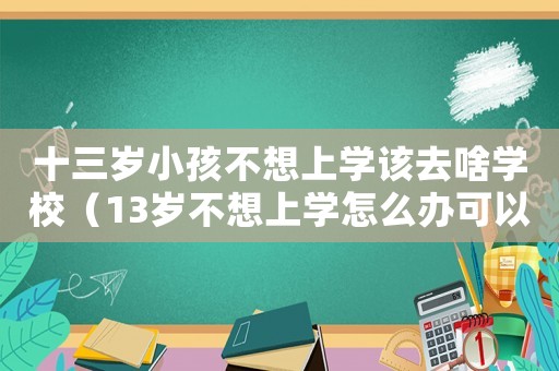 十三歲小孩不想上學(xué)該去啥學(xué)校（13歲不想上學(xué)怎么辦可以干嘛）