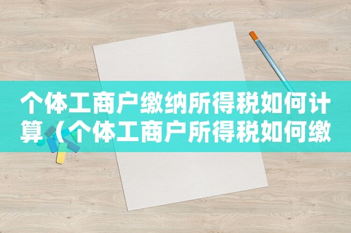 個體工商戶繳納所得稅如何計算（個體工商戶所得稅如何繳納的）