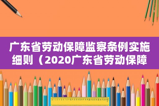 廣東省勞動保障監(jiān)察條例實施細則（2020廣東省勞動保障監(jiān)察條例解讀）