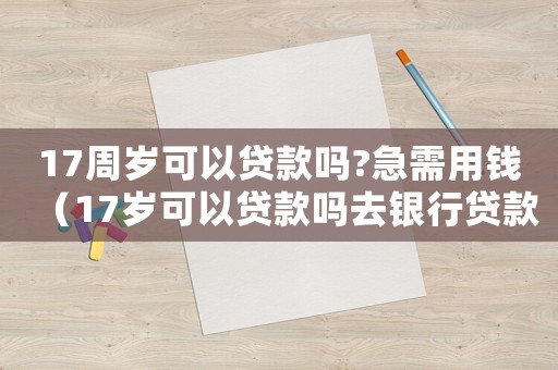 17周歲可以貸款嗎?急需用錢（17歲可以貸款嗎去銀行貸款嗎）