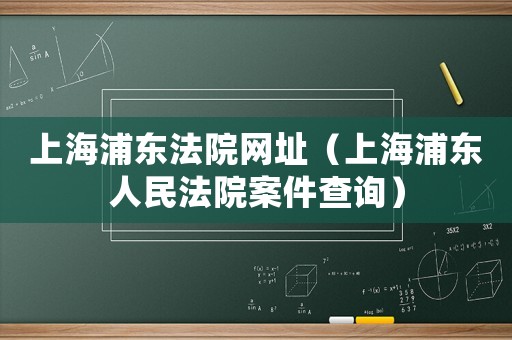 上海浦東法院網(wǎng)址（上海浦東人民法院案件查詢）