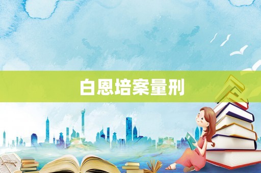 白恩培案量刑