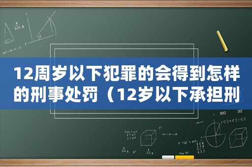 12周歲以下犯罪的會得到怎樣的刑事處罰（12歲以下承擔刑事責任嗎）