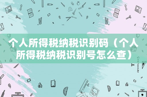 個人所得稅納稅識別碼（個人所得稅納稅識別號怎么查）