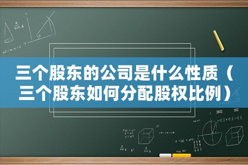 三個股東的公司是什么性質（三個股東如何分配股權比例）