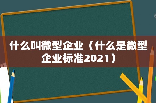 什么叫微型企業(yè)（什么是微型企業(yè)標(biāo)準(zhǔn)2021）