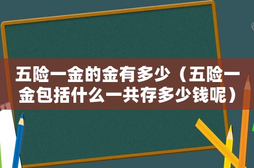 五險一金的金有多少（五險一金包括什么一共存多少錢呢）