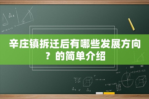 辛莊鎮(zhèn)拆遷后有哪些發(fā)展方向？的簡單介紹