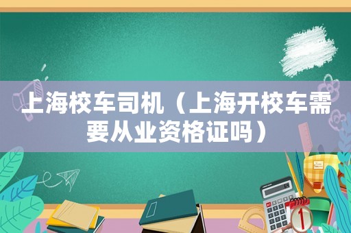上海校車司機（上海開校車需要從業資格證嗎）