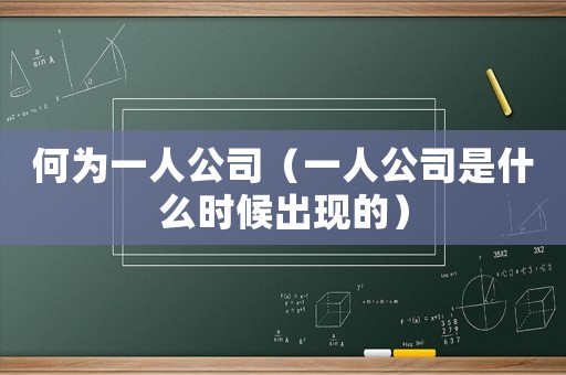 何為一人公司（一人公司是什么時候出現的）