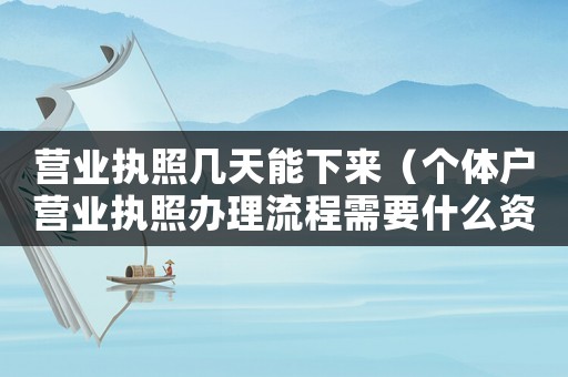 營業執照幾天能下來（個體戶營業執照辦理流程需要什么資料）