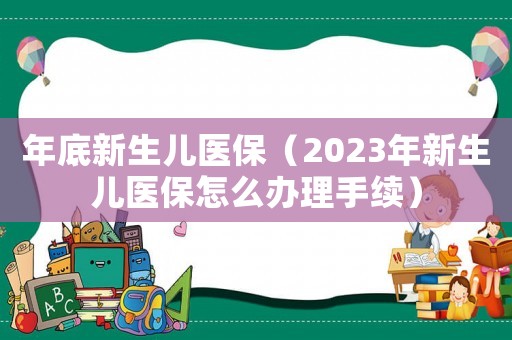 年底新生兒醫保（2023年新生兒醫保怎么辦理手續）