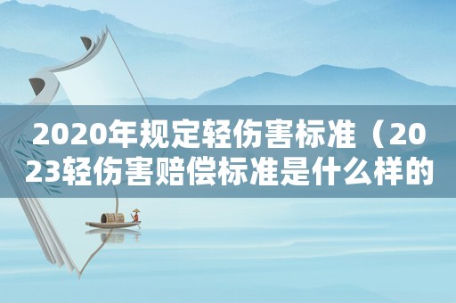 2020年規定輕傷害標準（2023輕傷害賠償標準是什么樣的）