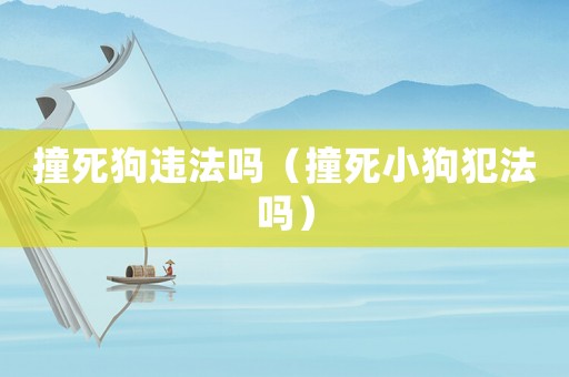 撞死狗違法嗎（撞死小狗犯法嗎）