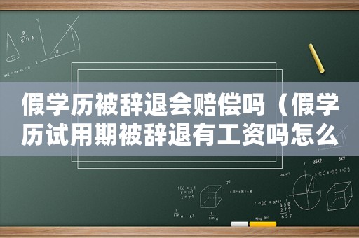 假學歷被辭退會賠償嗎（假學歷試用期被辭退有工資嗎怎么算）