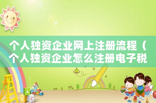 個人獨資企業網上注冊流程（個人獨資企業怎么注冊電子稅務局）