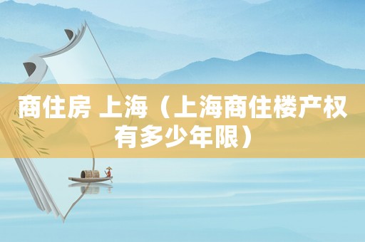 商住房 上海（上海商住樓產權有多少年限）