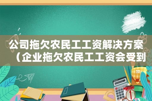 公司拖欠農(nóng)民工工資解決方案（企業(yè)拖欠農(nóng)民工工資會(huì)受到什么懲罰）