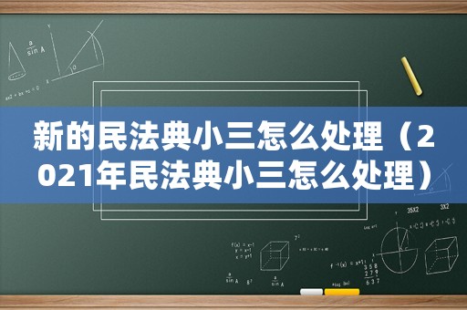 新的民法典小三怎么處理（2021年民法典小三怎么處理）