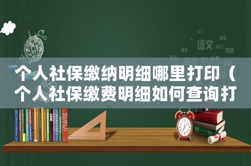 個人社保繳納明細哪里打印（個人社保繳費明細如何查詢打印）