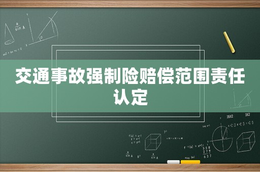 交通事故強制險賠償范圍責任認定