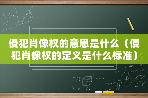 侵犯肖像權(quán)的意思是什么（侵犯肖像權(quán)的定義是什么標準）