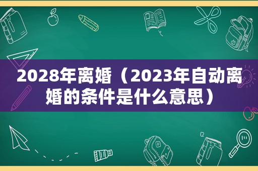 2028年離婚（2023年自動離婚的條件是什么意思）