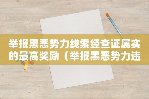 舉報黑惡勢力線索經查證屬實的最高獎勵（舉報黑惡勢力違法犯罪線索獎勵辦法）