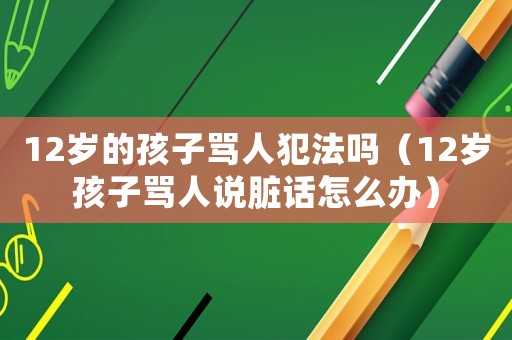 12歲的孩子罵人犯法嗎（12歲孩子罵人說臟話怎么辦）