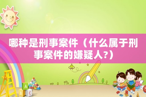 哪種是刑事案件（什么屬于刑事案件的嫌疑人?）
