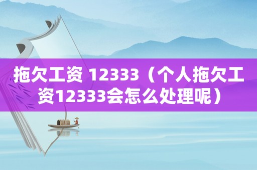 拖欠工資 12333（個(gè)人拖欠工資12333會(huì)怎么處理呢）