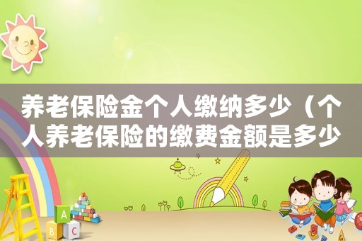 養(yǎng)老保險金個人繳納多少（個人養(yǎng)老保險的繳費金額是多少錢）