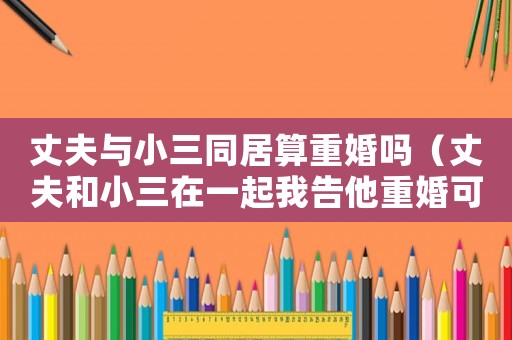 丈夫與小三同居算重婚嗎（丈夫和小三在一起我告他重婚可以嗎）