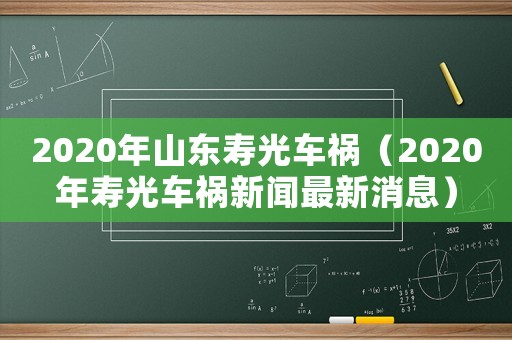 2020年山東壽光車禍（2020年壽光車禍新聞最新消息）