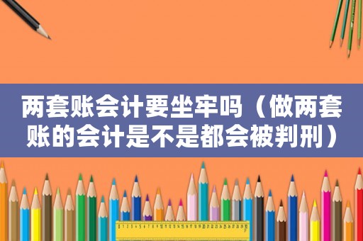 兩套賬會計要坐牢嗎（做兩套賬的會計是不是都會被判刑）