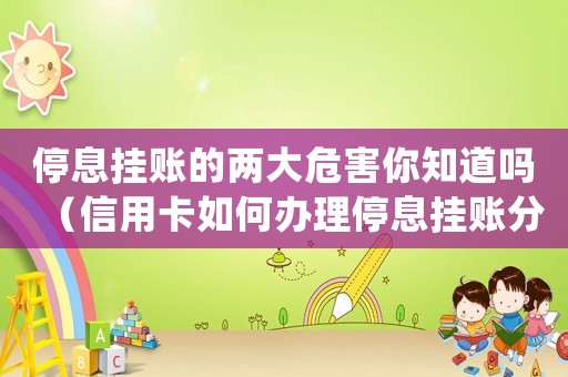 停息掛賬的兩大危害你知道嗎（信用卡如何辦理停息掛賬分期還款）